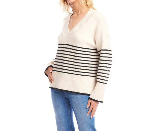 Karen Kane - Stripe V-Neck Sweater