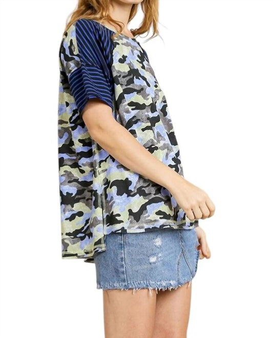 Umgee - Camo & Striped Top