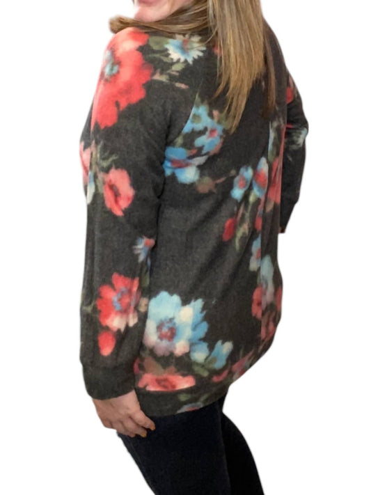 Honeyme - Floral Cowlneck Sweater