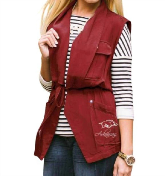 Gameday Couture - University of Arkansas Logo Drawstring Vest