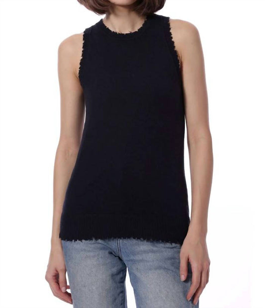 Minnie Rose - Cotton Cashmere Frayed Tank