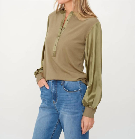 Six/Fifty - Janie Ribbed Satin Sleeve Top