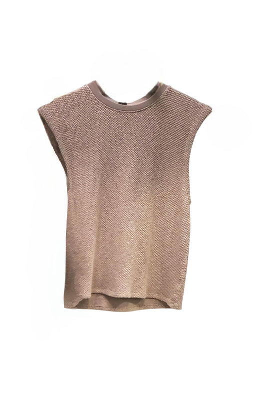 Bobi - Raw Edge Sleeveless Crewneck Tee