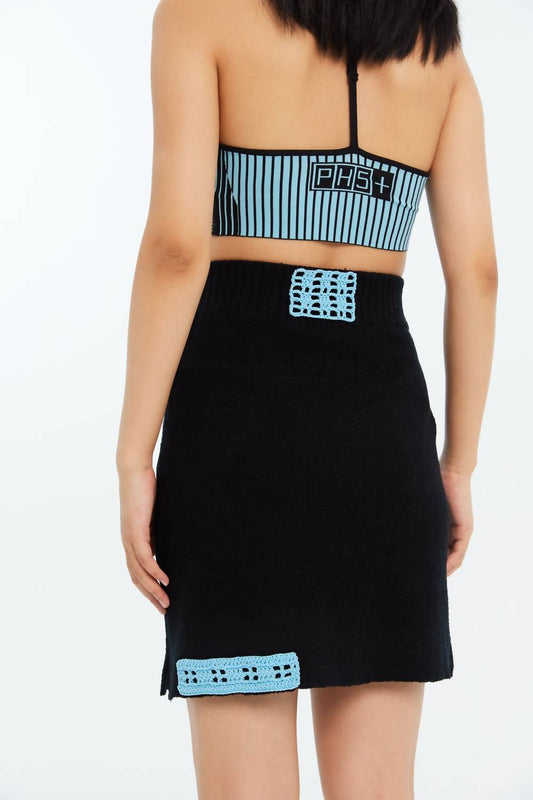 Ph5 - Dan Loop Yarn Mini Skirt With Crochet Patches
