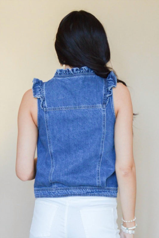 Listicle - Denim Ruffle Vest