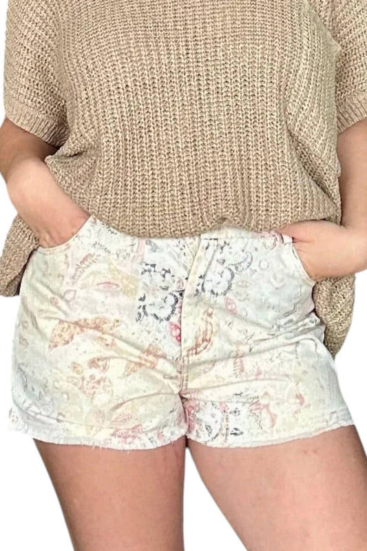 Mystree - Paisley Detail Washed Shorts