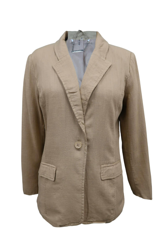 Paparazzi - Women's Linen Blend Classic Lined Blazer