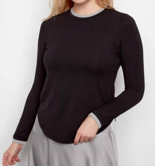 Iltm - Classic Crewneck Contrast Hem Top