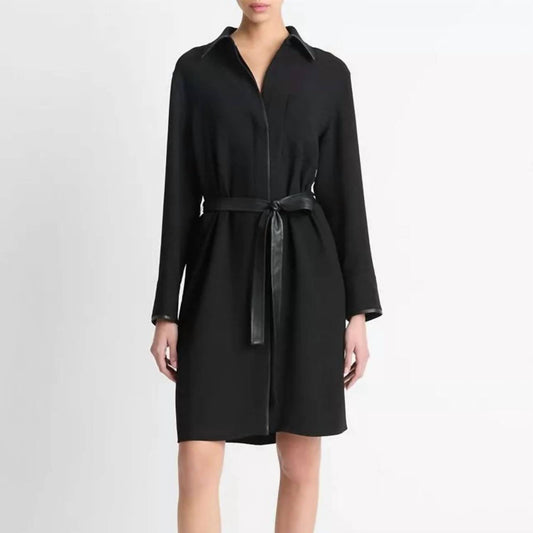 Vince - Women's Leather Trim Dress