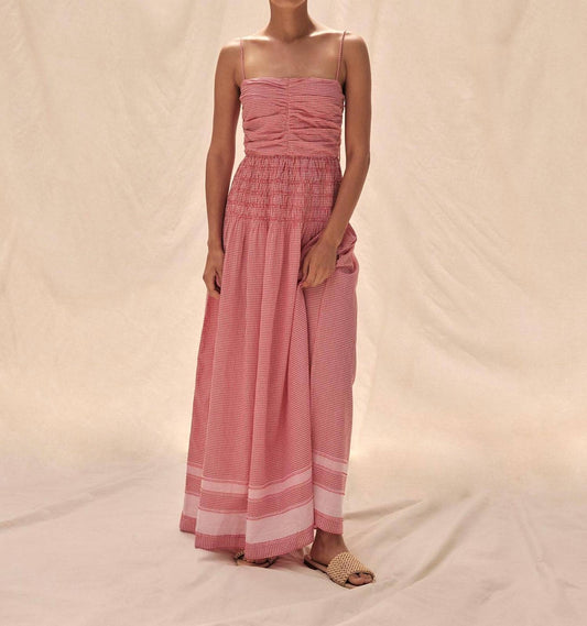 Saylor - DOROTHY GINGHAM STRIPE MIDI DRESS