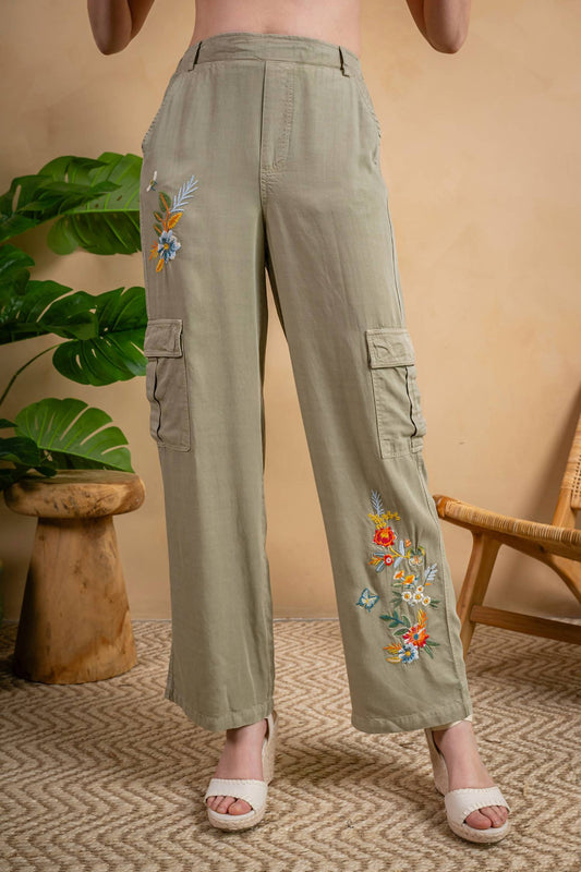 Paparazzi - Embroidered Tencel Twill Cargo Pants