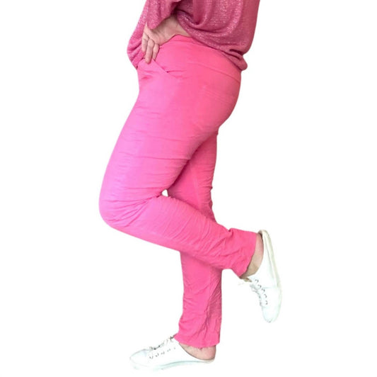 Made In Italy - 4-way Stretch Button-detail Pants