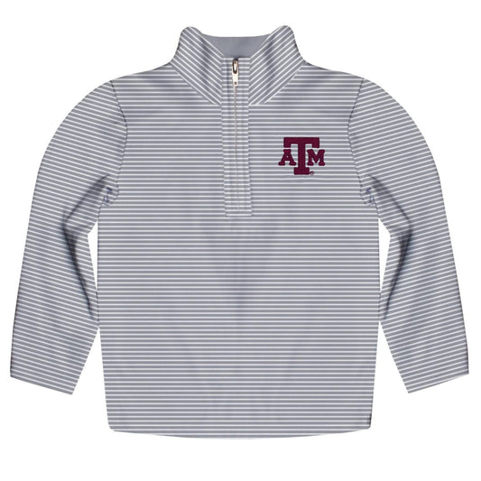 Vive La Fete - Boy's Texas A&m Aggies Stripes Quarter Zip Pullover