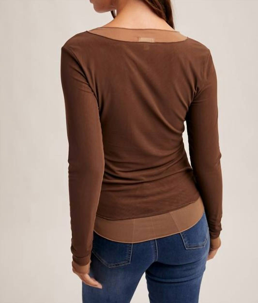 Hem & Thread - Double Layer Scoop Neck Mesh Top