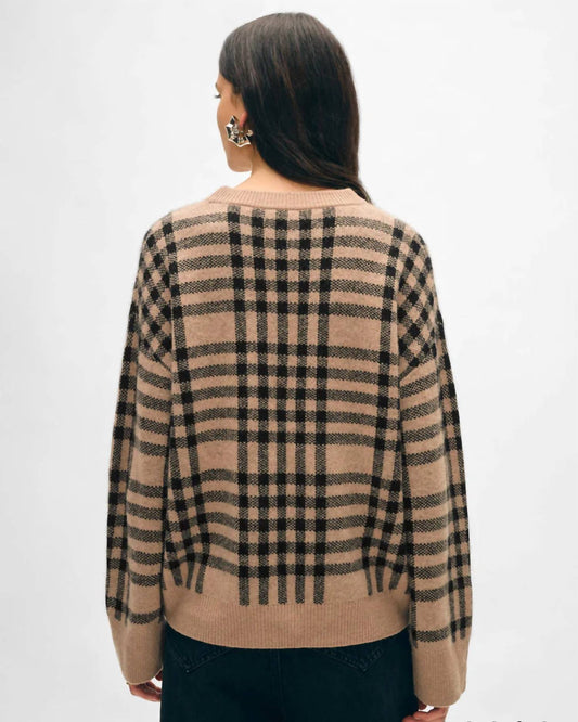 White + Warren - Cashmere Plaid Crewneck Sweater