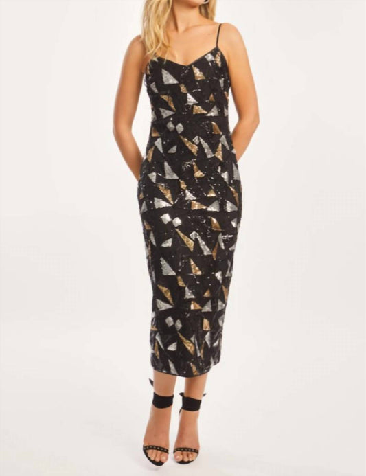 Caballero - Carolta Precious Metal Geo Sequin Dress