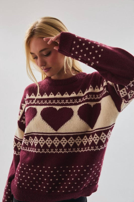 Le Lis - Heart Fair Isle Sweater