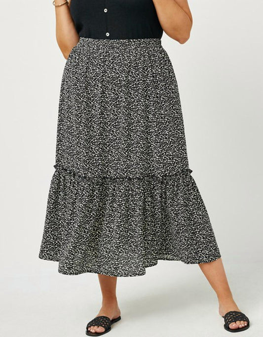 Hayden La - Dotted Tiered Midi Skirt - Plus
