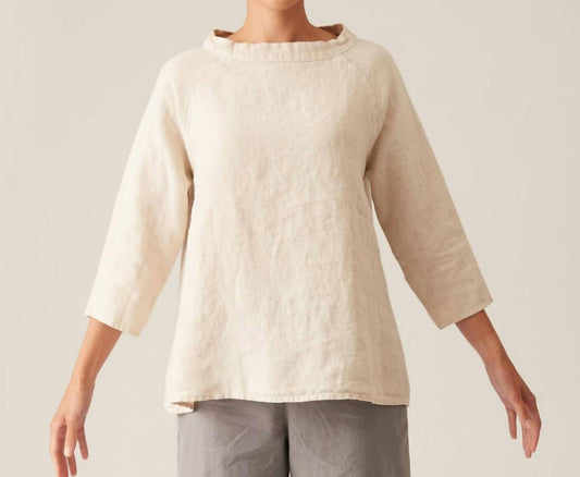 Cut Loose - Linen Stand Up Collar Top