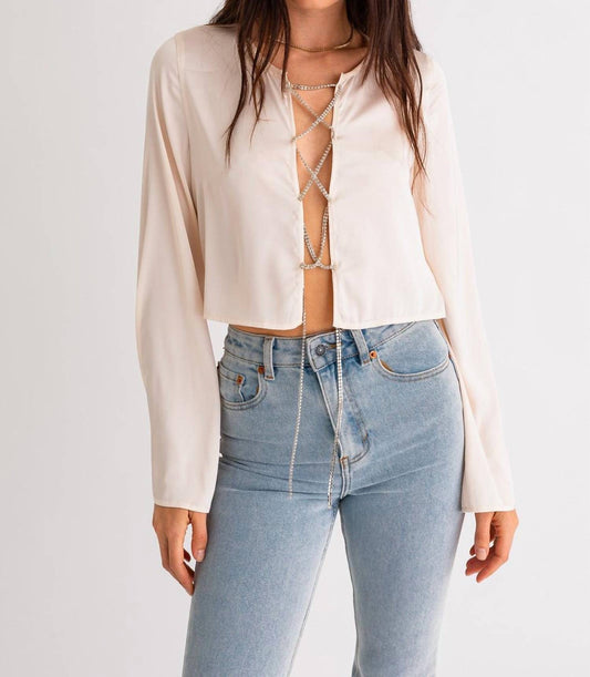 Le Lis - Lasso Rhinestone Satin Top