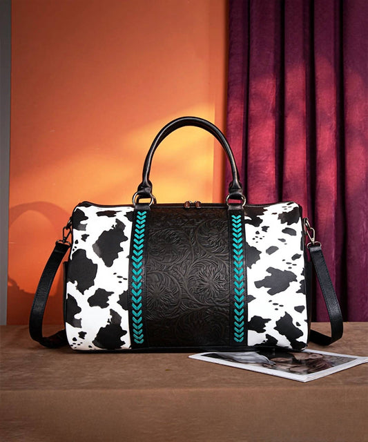 Montana West - Floral tooled cow print duffel bag