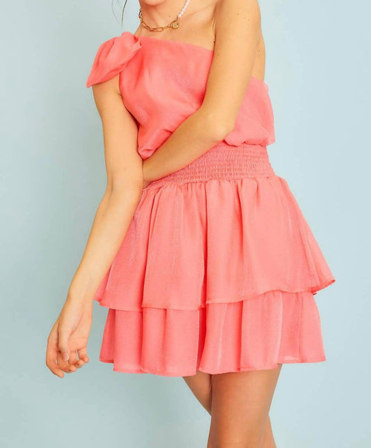 Mainstrip - One Shoulder Big Bow Mini Dress
