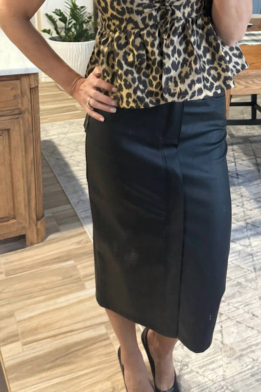 Fate - Faux Leather Midi Skirt