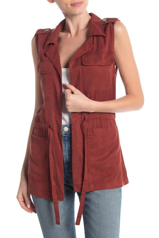 Sanctuary - Open Front Tie Waist Cargo Vest