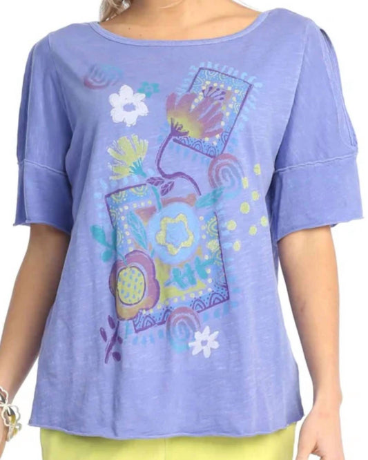 Jess & Jane - Islands Pigment Dyed Short Sleeve Top - Plus