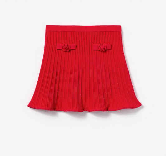 Self-Portrait - Girl's Ribbed Knit Skirt