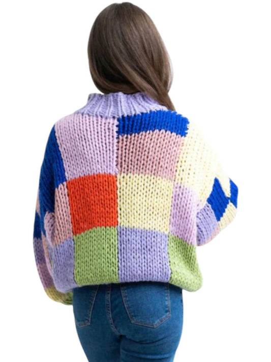 Karlie - COLORBLOCK CROCHET MOCK SWEATER