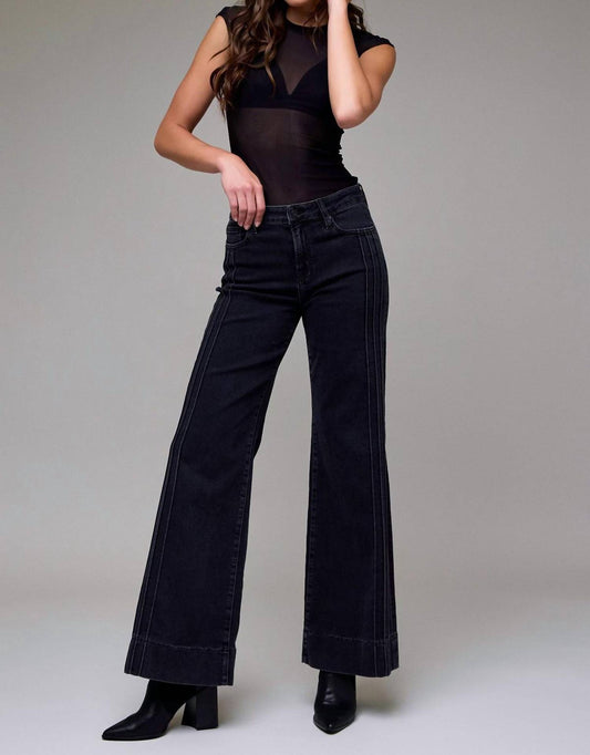 Hidden - Pintuck Mid Rise Comfort Flare Jean