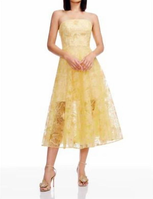 Dress The Population - Kailyn Butterfly Lace Strapless Midi Dress