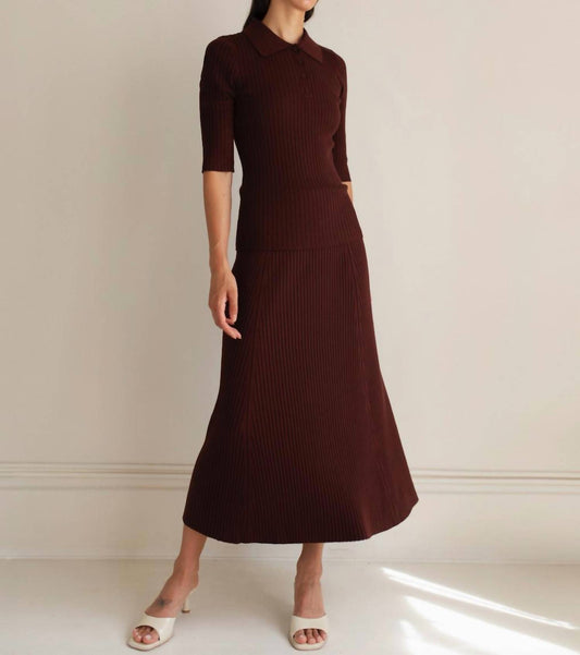 Paper Label - Afiya Rib Midi Skirt
