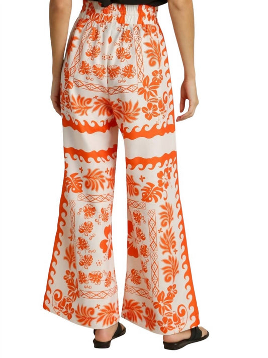 Umgee - Mixed Print Wide Leg Pant