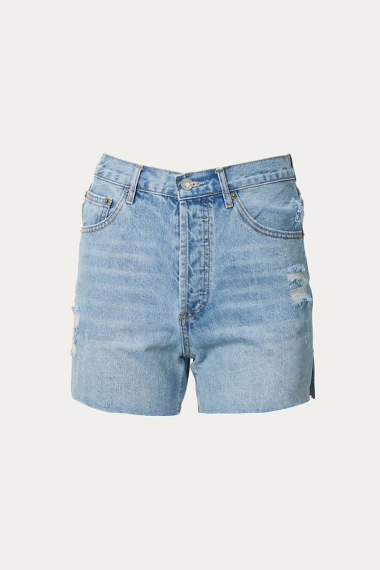 CUTOFF HIGH-RISE DENIM SHORT