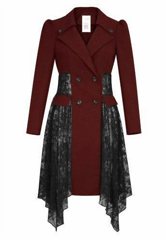Chic Star - Women's Lace Trench Jacket