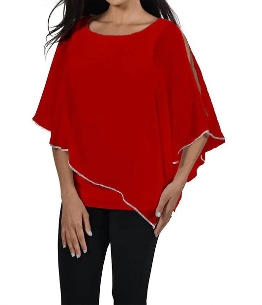 Frank Lyman - Chiffon Overlay With Embellished Trim Top
