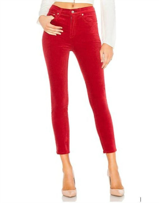 Rag & Bone - Chilli High Rise Velvet Ankle Skinny Jeans