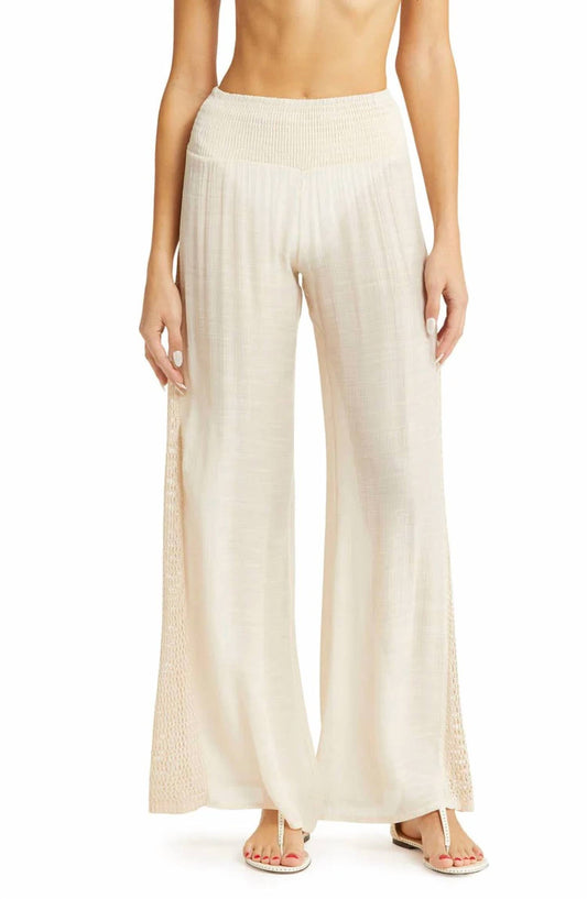 Elan - Crochet Trim Wide Leg Cover-up Pants