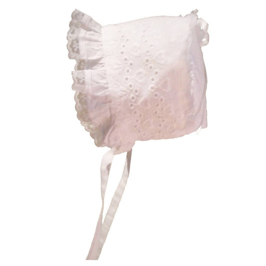 Huggalugs - Newborn And Baby Girls Eyelet Heart Bonnet