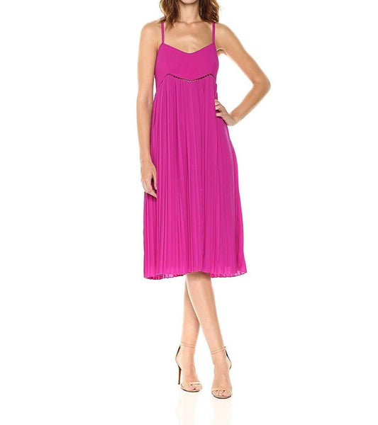 Trina Turk - Vereda Pleated High Waist Spaghetti Strap Midi Dress
