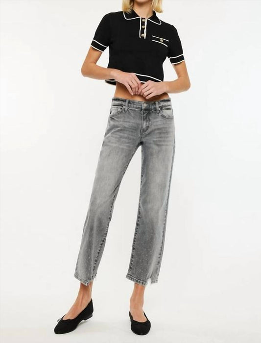 Kancan - Mid Rise Cropped Straight Leg Jeans