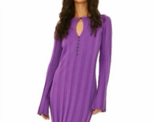 Something Navy - Ribbed Keyhole Sweater Dress