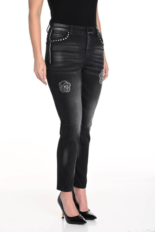 Frank Lyman - Diamante Woven Denim Pant