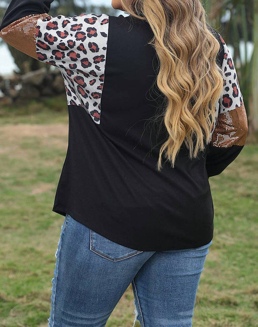 Southern Grace - Leopard Sequin Long Sleeve