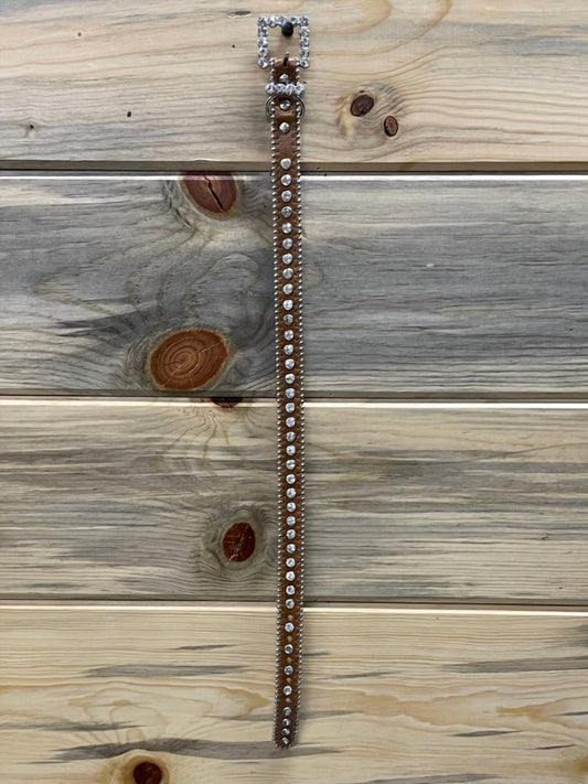 Raviani - Leather and Crystal Dog Collar