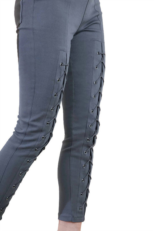 Umgee - High Waist Leggings With Lace Up Details