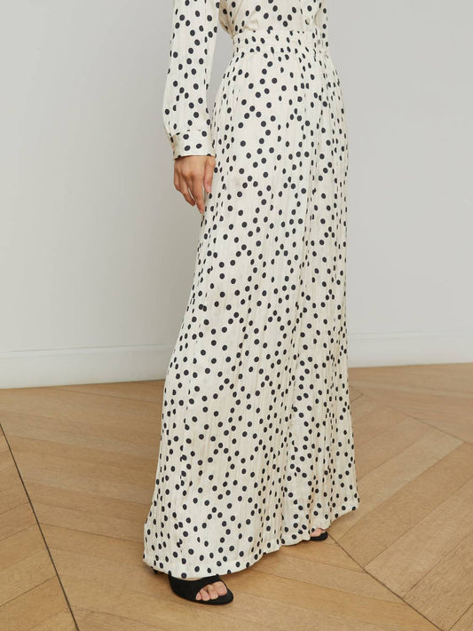L'Agence - Lillian Polka Dot Wide Leg Pant