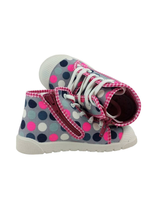 Renbut Shoes - Girl's Cap-toe Hi-top Canvas Zipper Sneaker